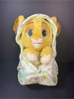 Disney Parks Babies Baby Simba Lion King Blanket Pouch Plush Swaddle Stuffed